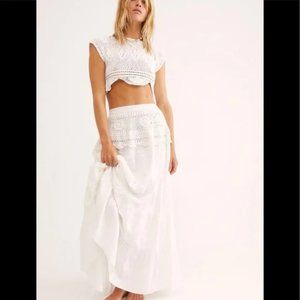 Free People White Buttercup Crochet Matching Set